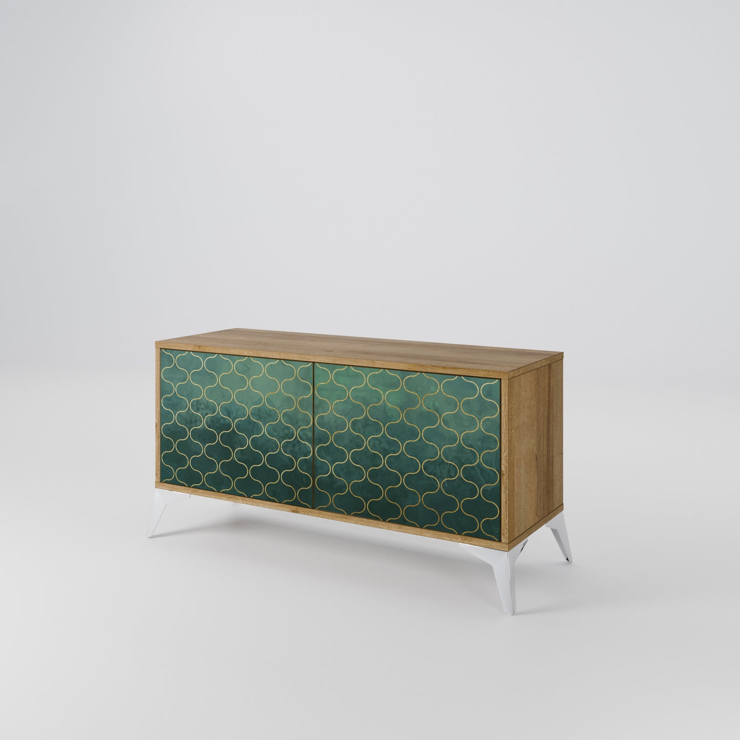 TESSELATED GREENERY Compact 2-Door TV Cabinet