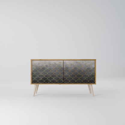 TESSELATED GRAYISH Compact 2-Door TV Cabinet
