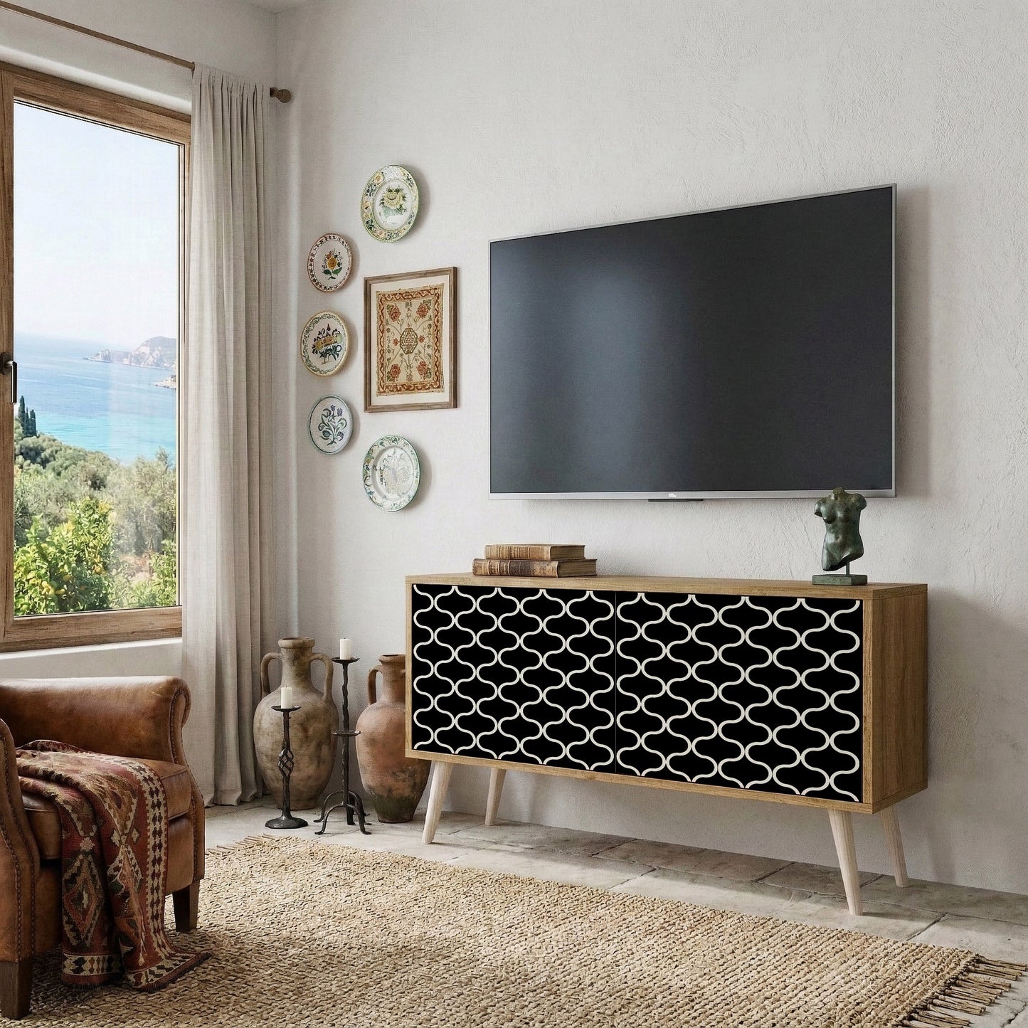 TESSELATED BLACKNESS Mobile TV Compatto a 2 Ante