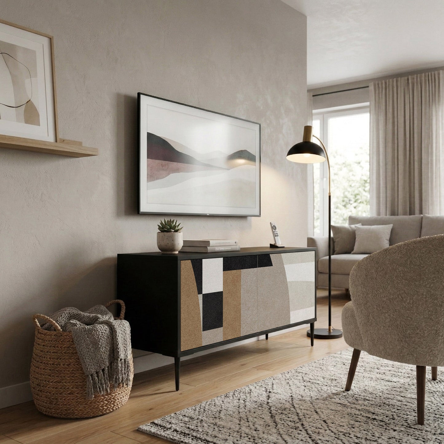 DELICATE MEMENTO Compact 2-Door TV Cabinet