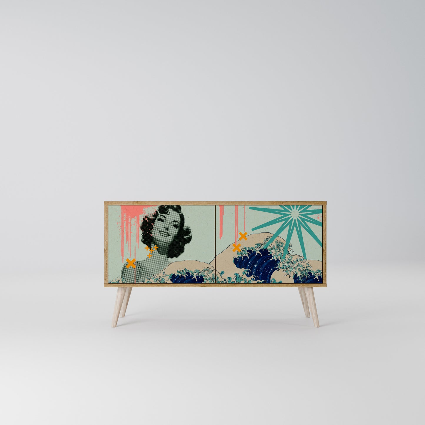 KANAGAWA BEAUTY Mobile TV Compatto a 2 Ante