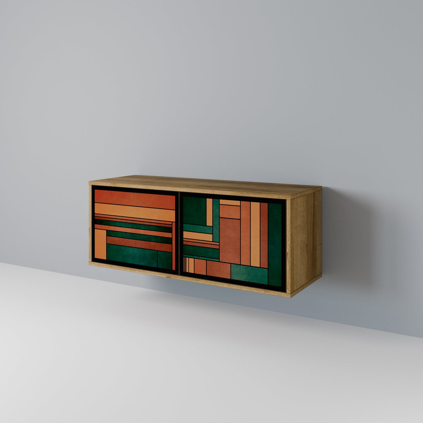 EARTHY FIGURES Compact 2-Door TV Cabinet