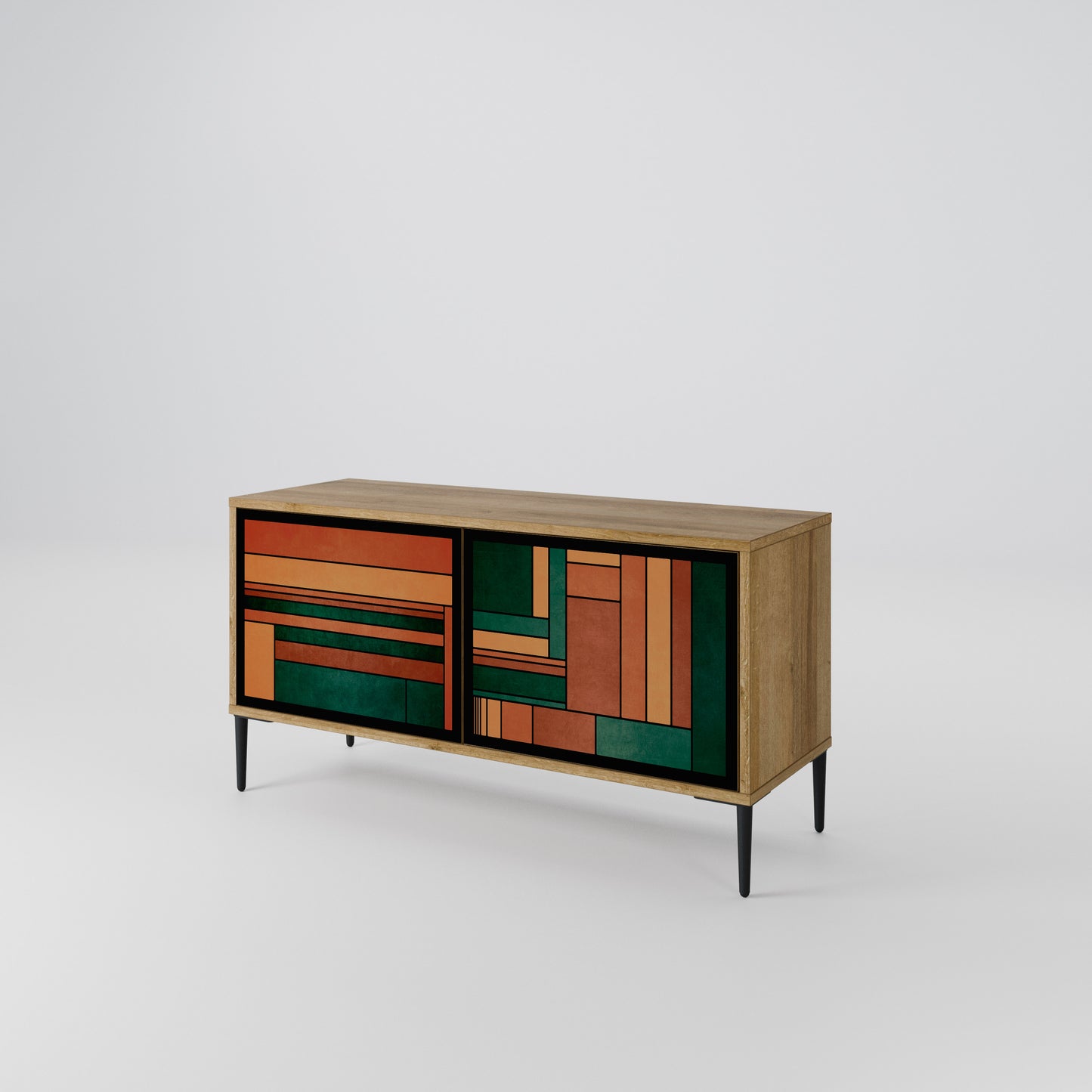 EARTHY FIGURES Compact 2-Door TV Cabinet