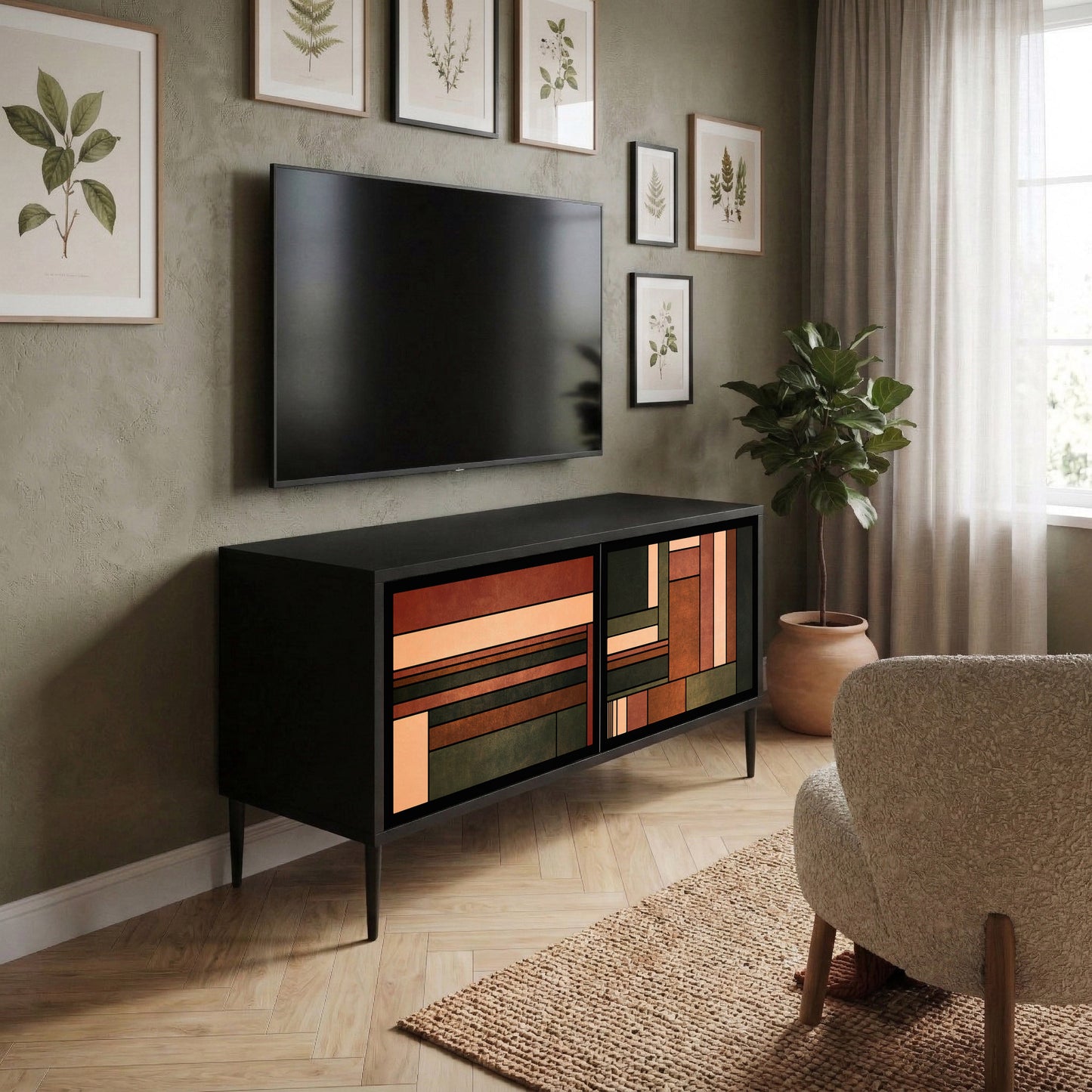 FIGURES OF NATURE Compact 2-Door TV Cabinet