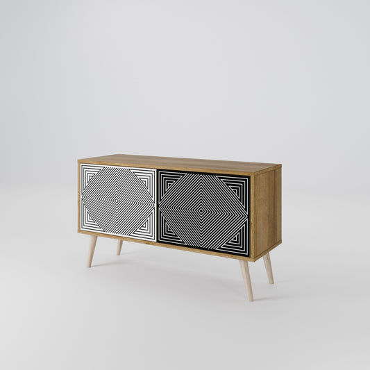 POLYGON ILLUSION Compact 2-Door TV Cabinet