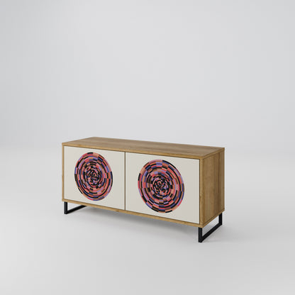 BROWN CIRCLES Mobile TV Compatto a 2 Ante
