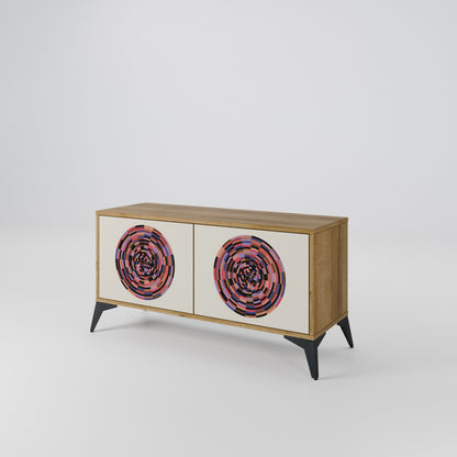 BROWN CIRCLES Mobile TV Compatto a 2 Ante