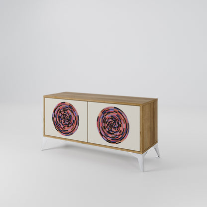 BROWN CIRCLES Mobile TV Compatto a 2 Ante