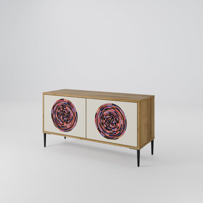 BROWN CIRCLES Mobile TV Compatto a 2 Ante