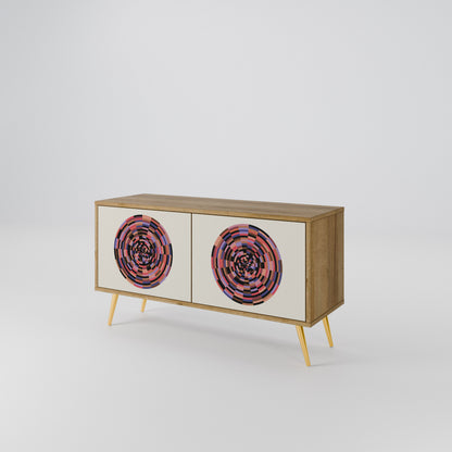 BROWN CIRCLES Mobile TV Compatto a 2 Ante