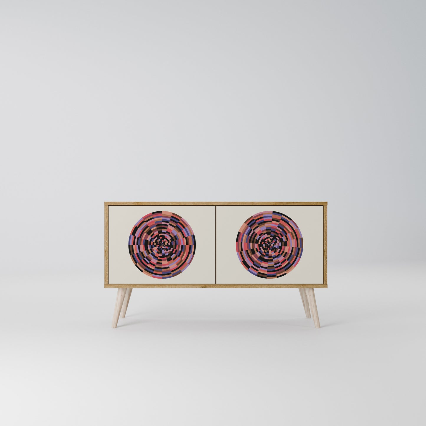 BROWN CIRCLES Mobile TV Compatto a 2 Ante