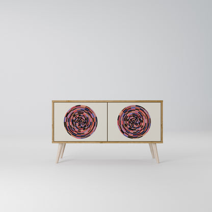 BROWN CIRCLES Mobile TV Compatto a 2 Ante