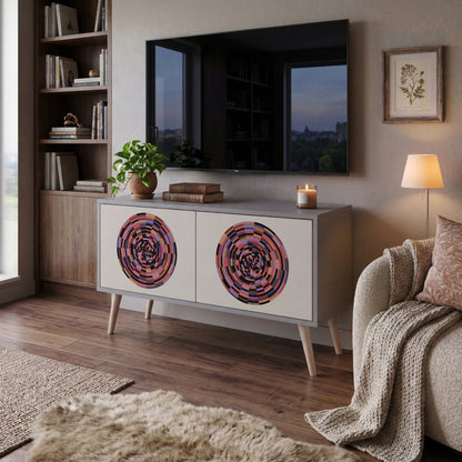 BROWN CIRCLES Mobile TV Compatto a 2 Ante