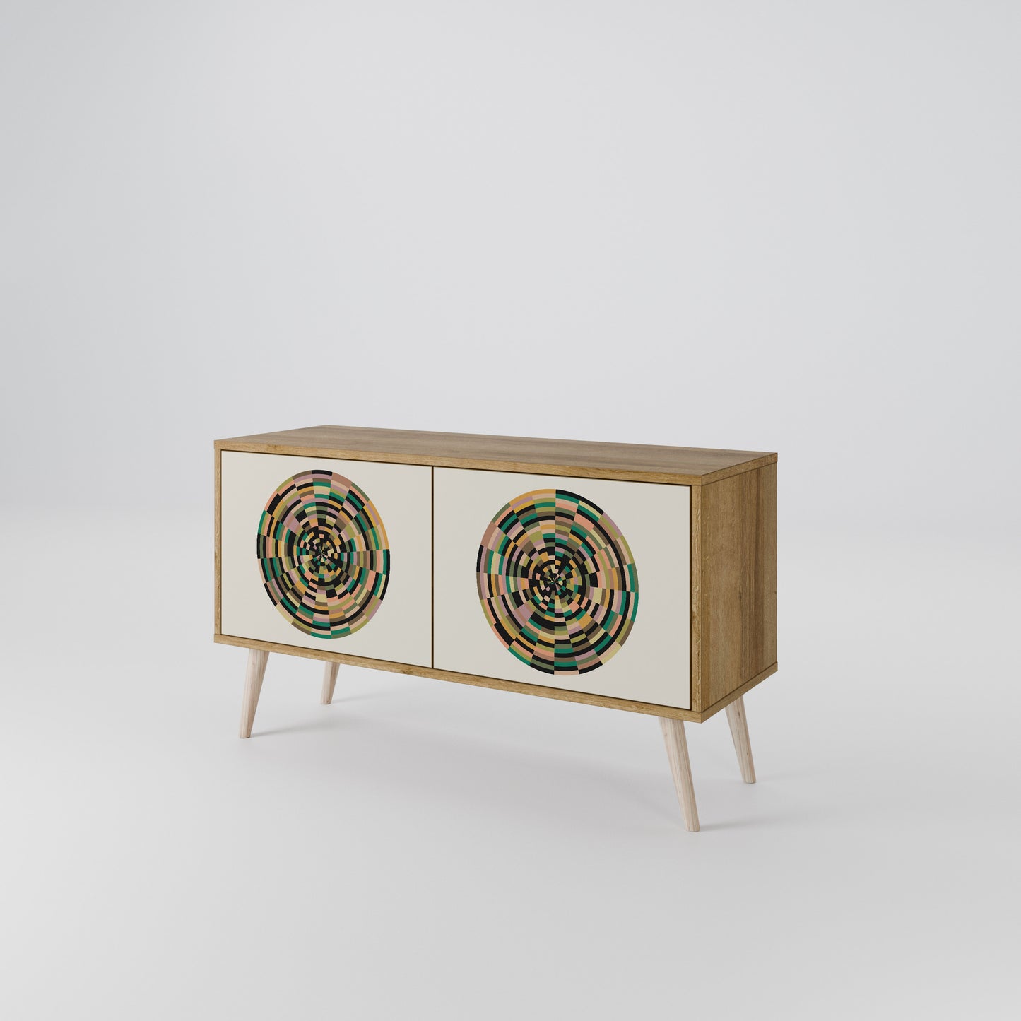 GREEN CIRCLES Compact 2-Door TV Cabinet