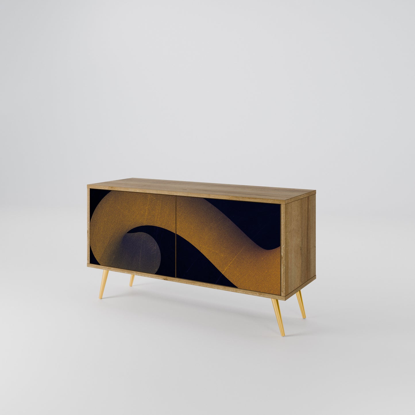 HOLLOW TIME Compact 2-Door TV Cabinet