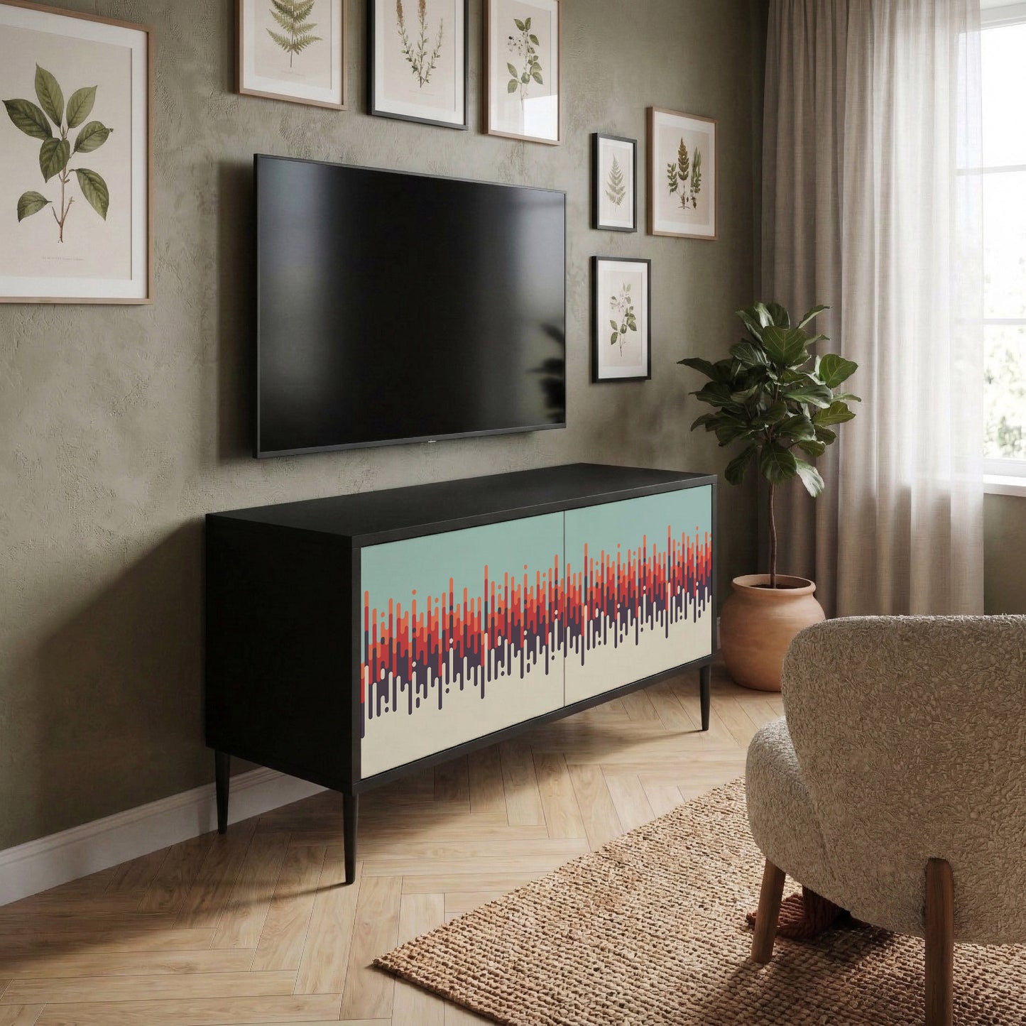 CHROMA CONTOURS Mobile TV Compatto a 2 Ante