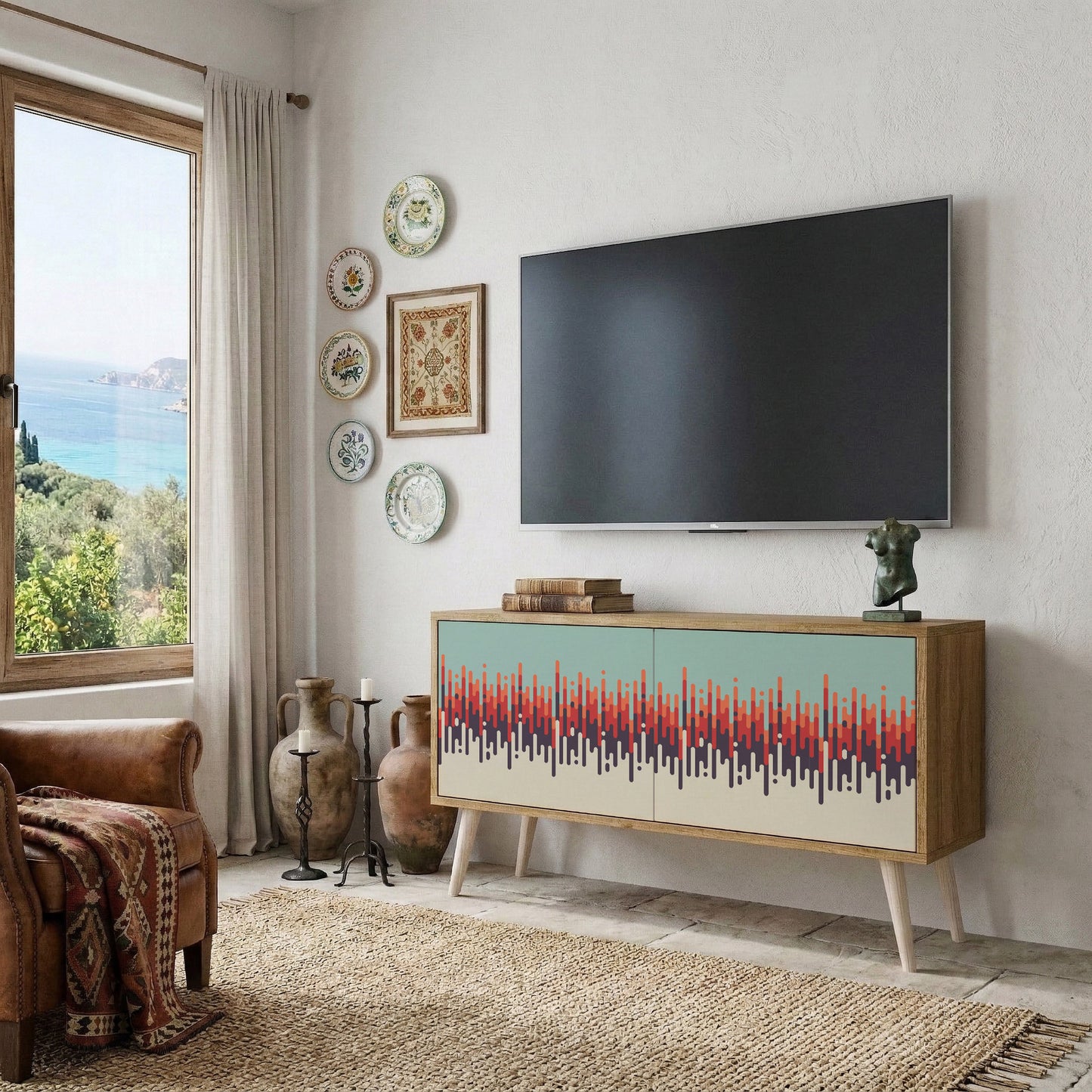 CHROMA CONTOURS Mobile TV Compatto a 2 Ante