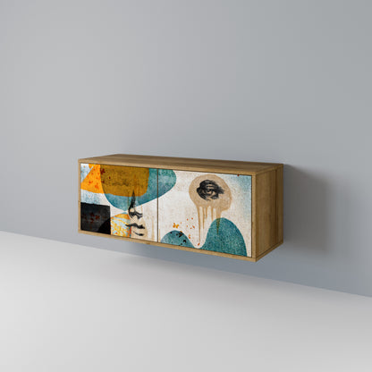 ABSTRACT FACES Mobile TV Compatto a 2 Ante