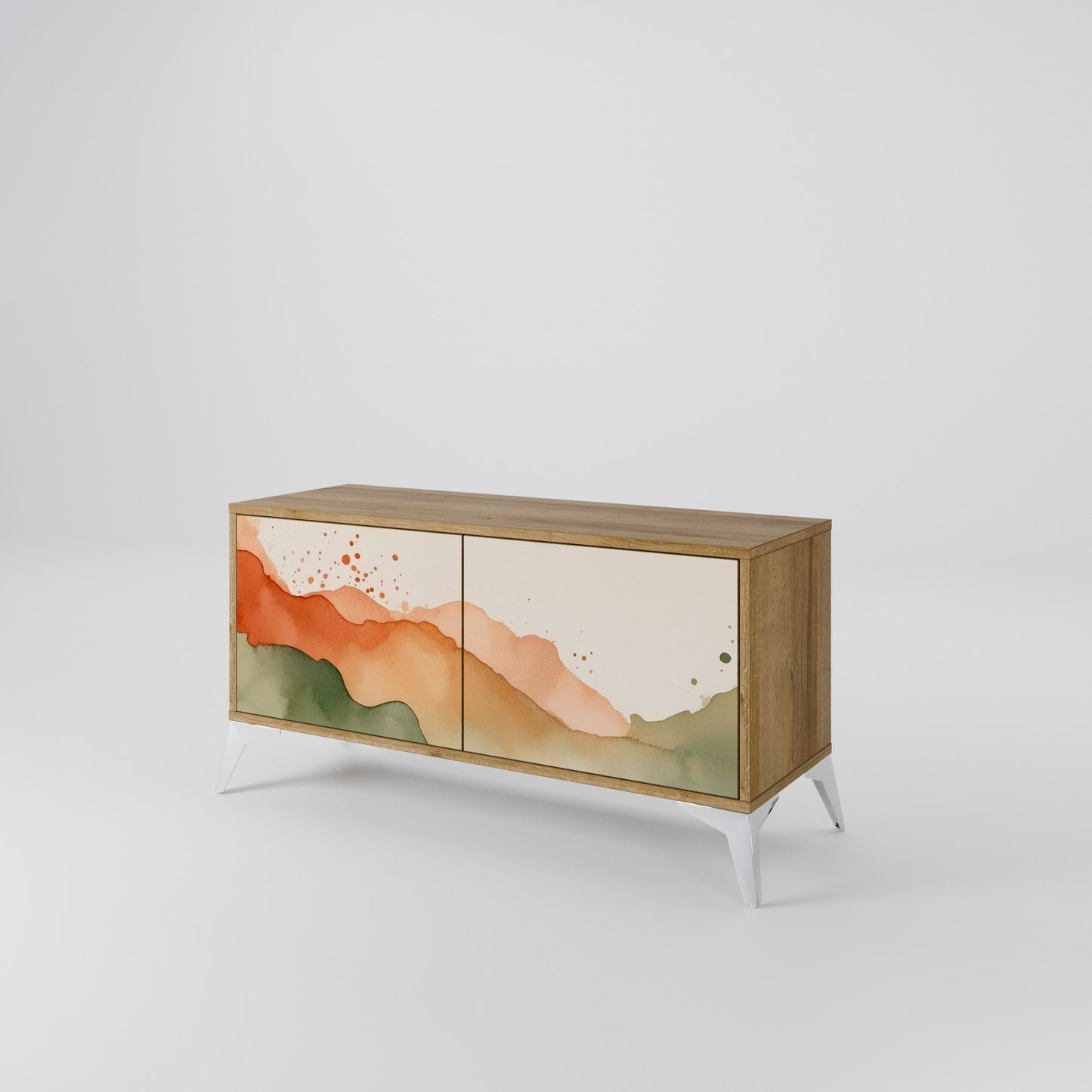 WATERCOLOUR PEAKS Compact 2-Door TV Cabinet