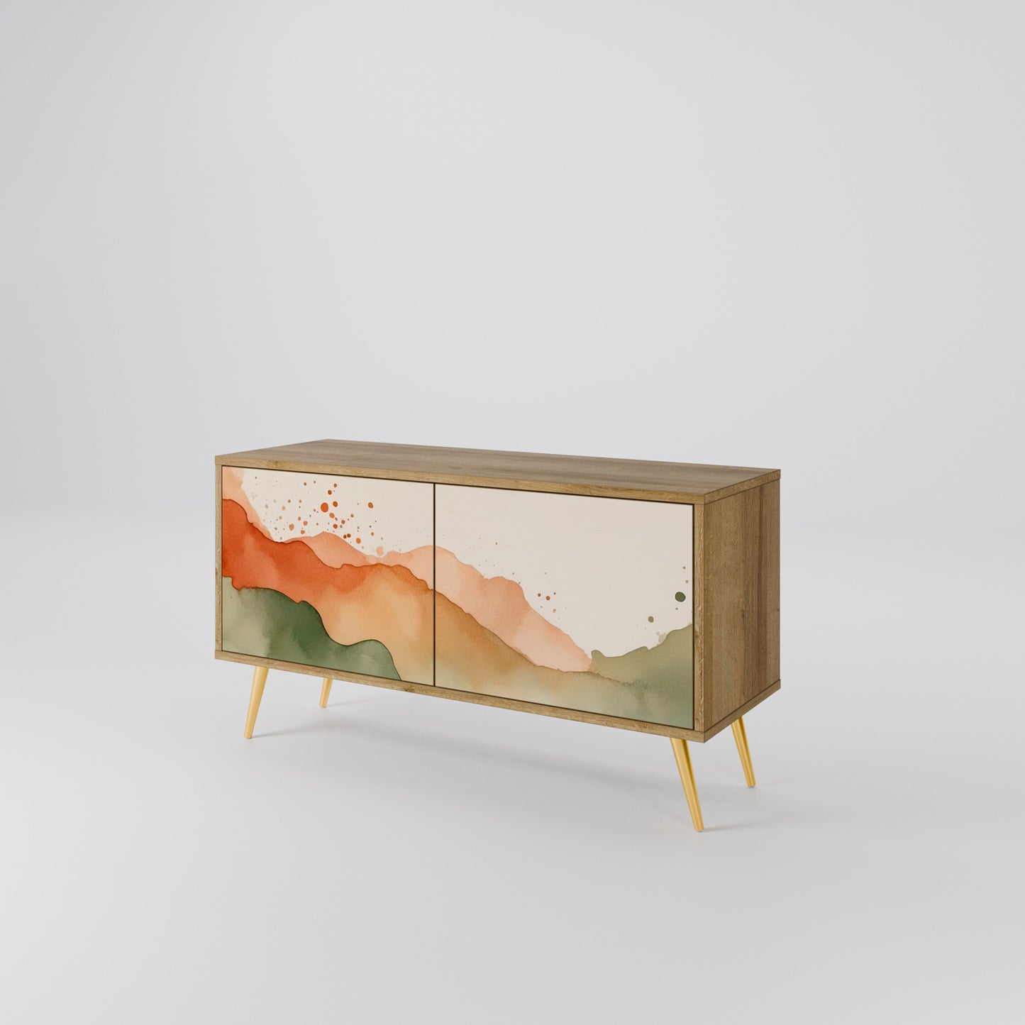 WATERCOLOUR PEAKS Compact 2-Door TV Cabinet