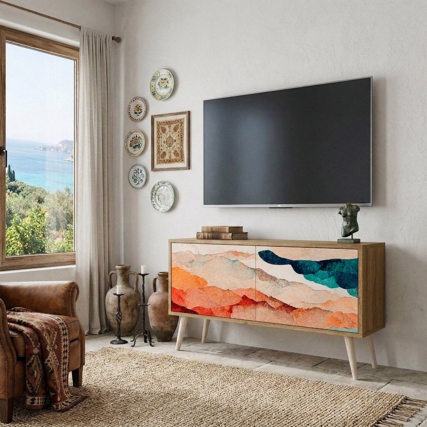 ABSTRACT LANDSCAPE Mobile TV Compatto a 2 Ante