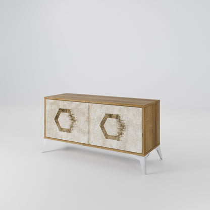 HEXAGONAL SHAPES Mobile TV Compatto a 2 Ante