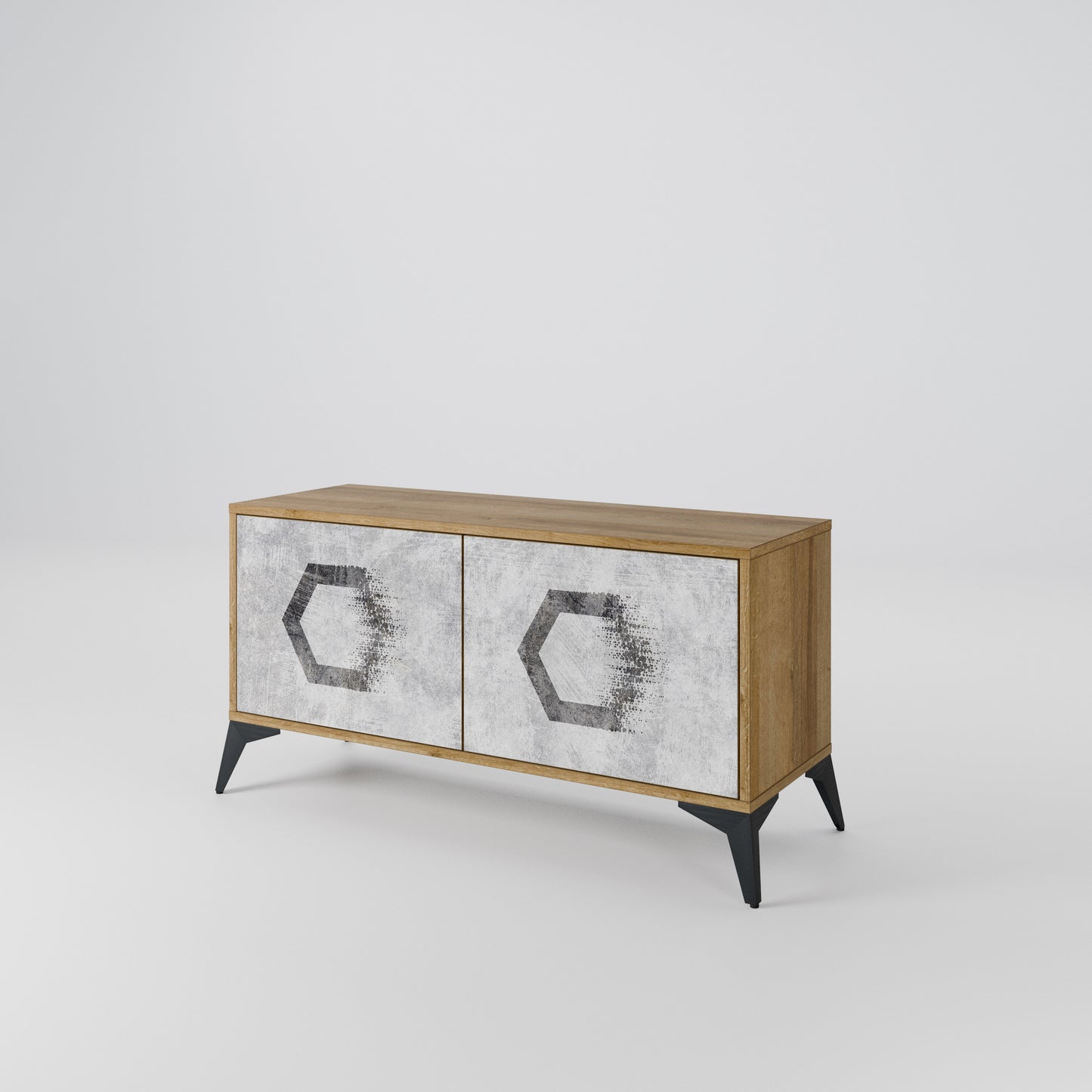 HEXAGONAL FIGURES Mobile TV Compatto a 2 Ante