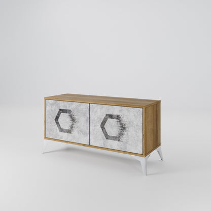 HEXAGONAL FIGURES Mobile TV Compatto a 2 Ante