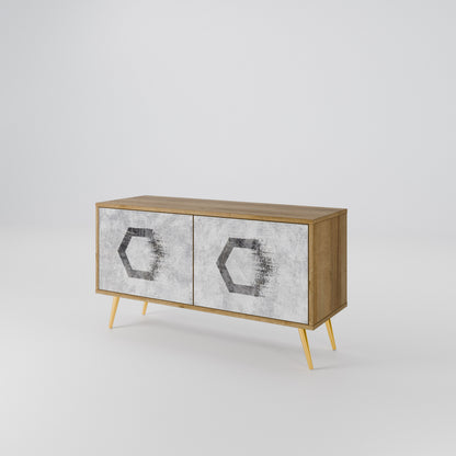 HEXAGONAL FIGURES Mobile TV Compatto a 2 Ante
