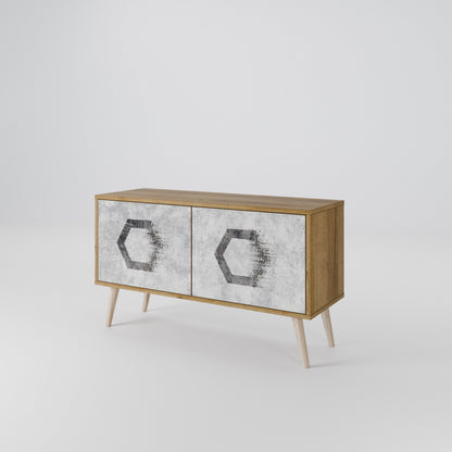 HEXAGONAL FIGURES Mobile TV Compatto a 2 Ante