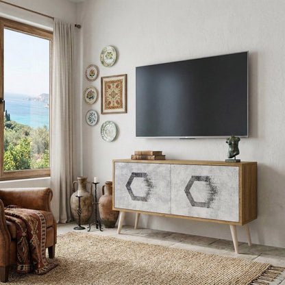 HEXAGONAL FIGURES Mobile TV Compatto a 2 Ante