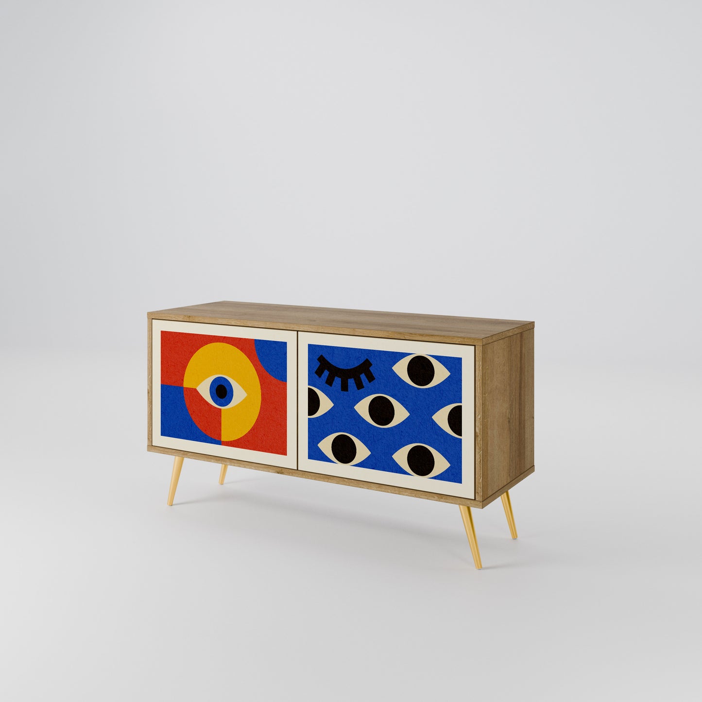 GEOMETRIC EYES Compact 2-Door TV Cabinet