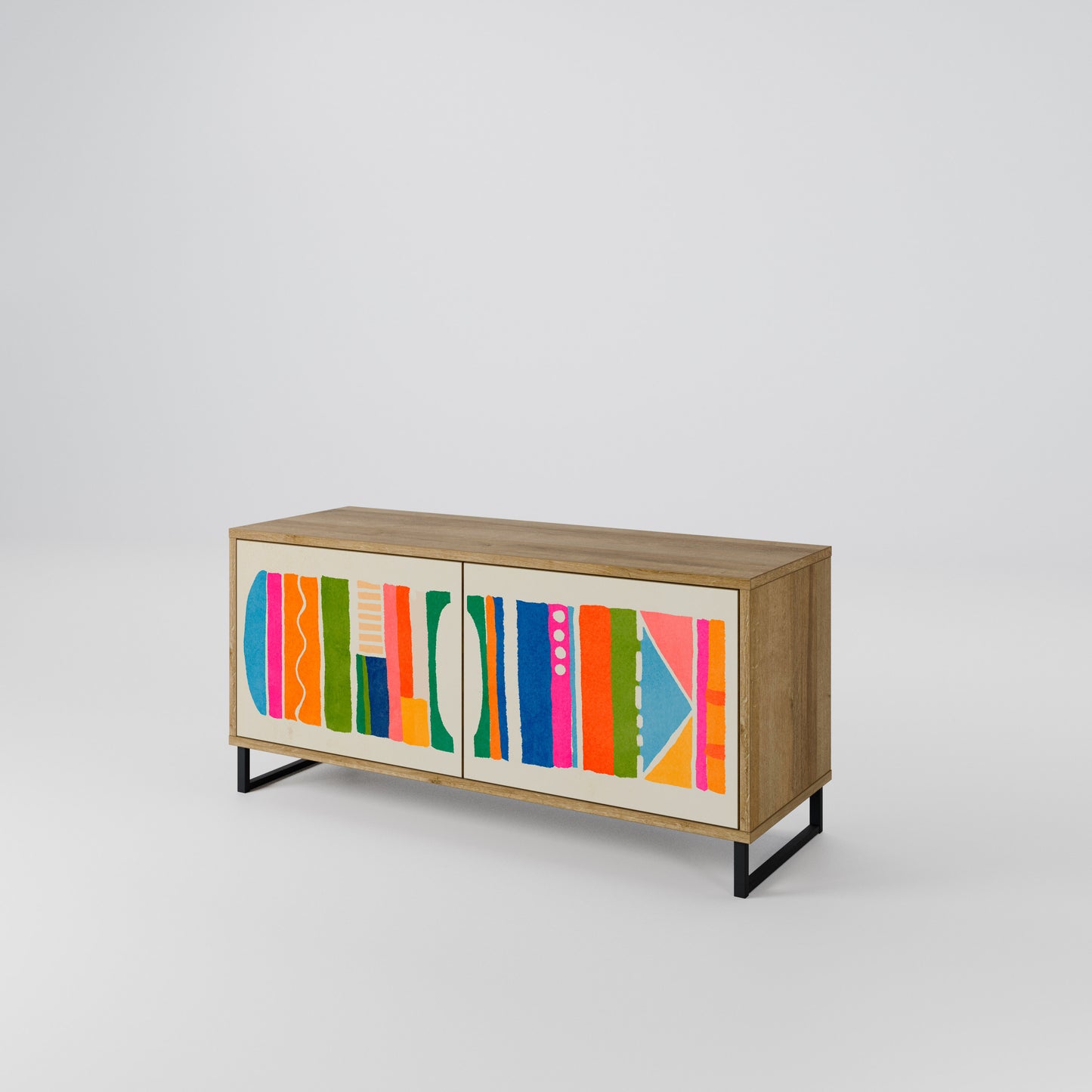 GEOMETRIC SHINE Compact 2-Door TV Cabinet
