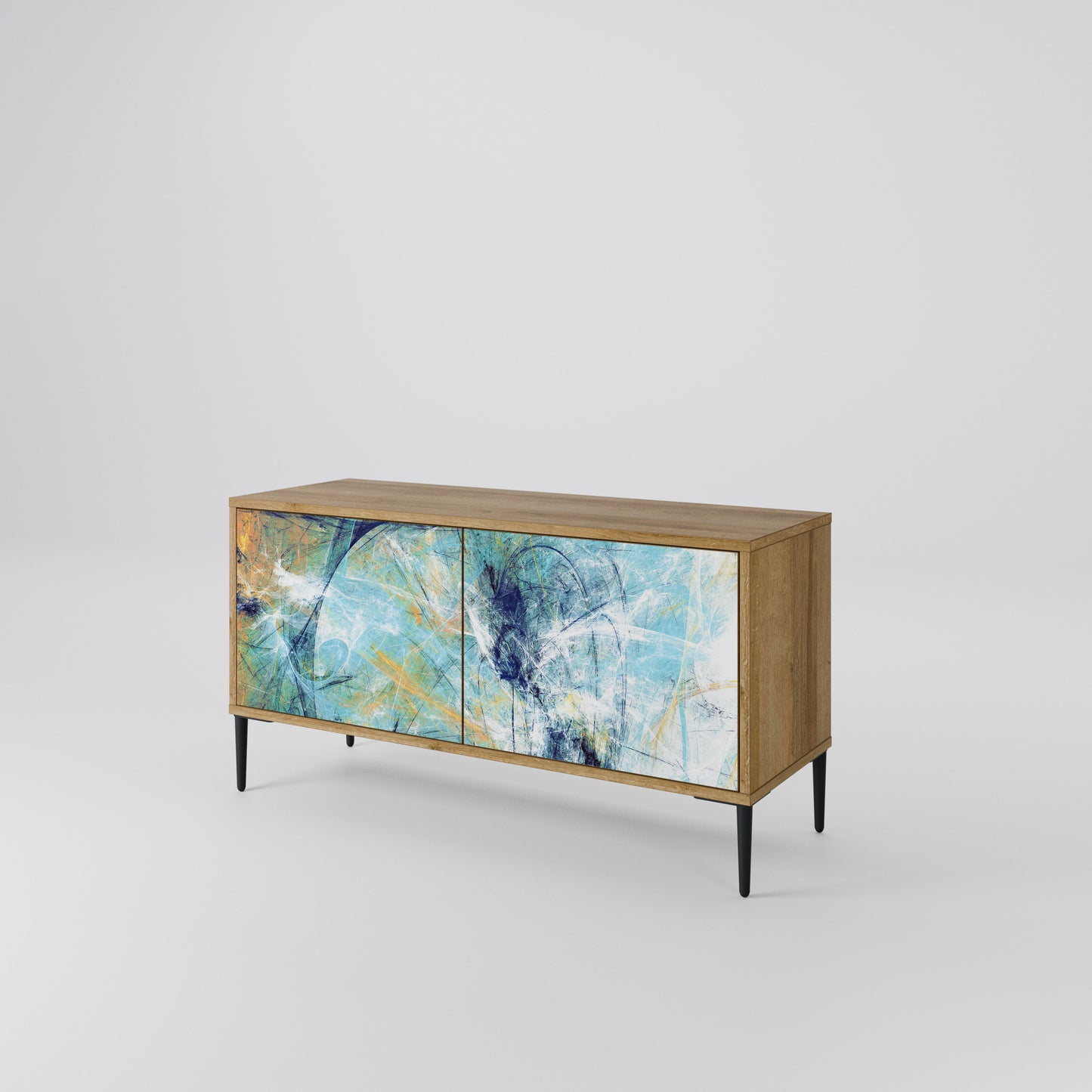 ABSTRACT THOUGHTS Compact 2-Door TV Cabinet