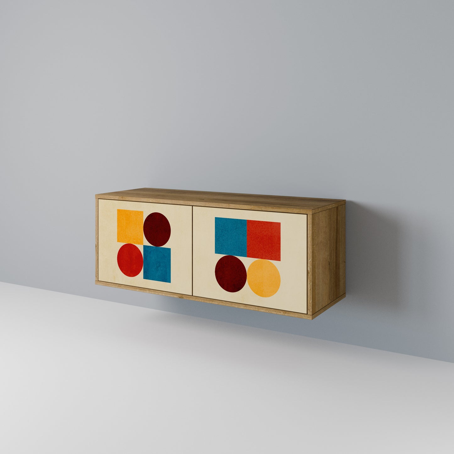 GEOMETRIC PUZZLE Compact 2-Door TV Cabinet