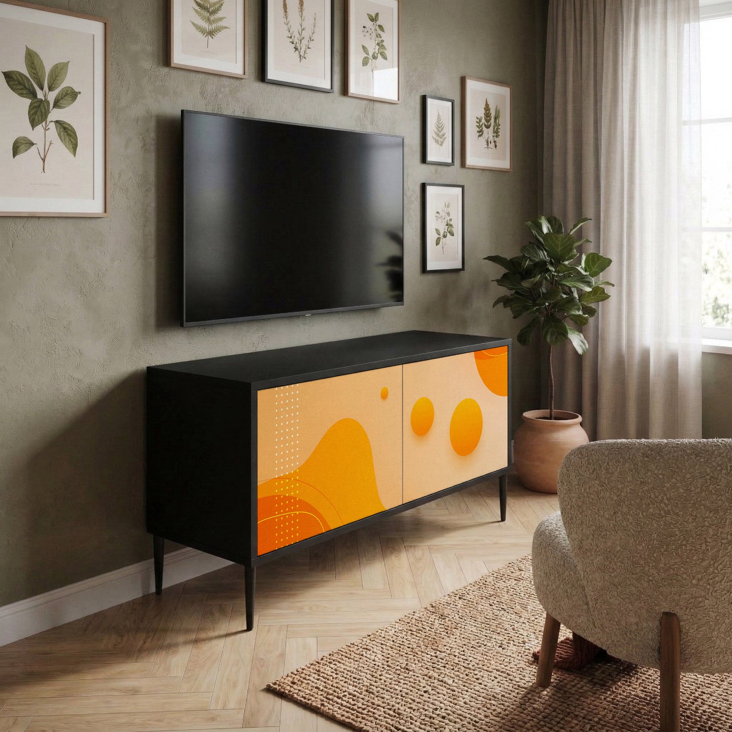 ORANGE ARRANGEMENT Mobile TV Compatto a 2 Ante