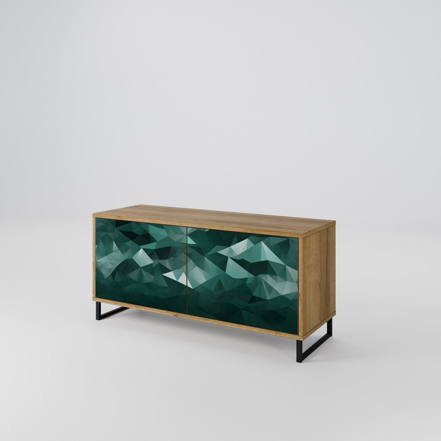 POLYGONAL FLOATING Compact 2-Door TV Cabinet