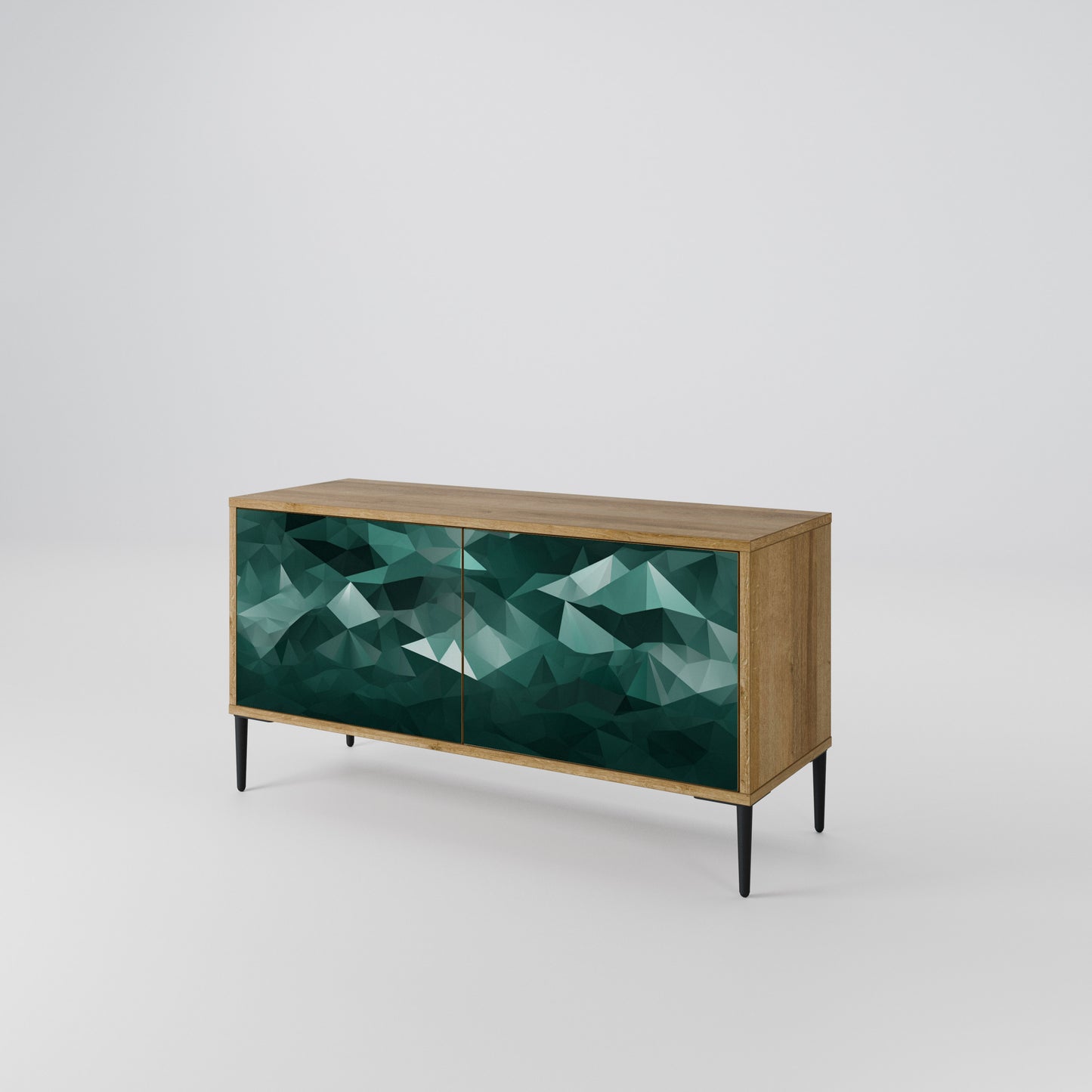 POLYGONAL FLOATING Compact 2-Door TV Cabinet