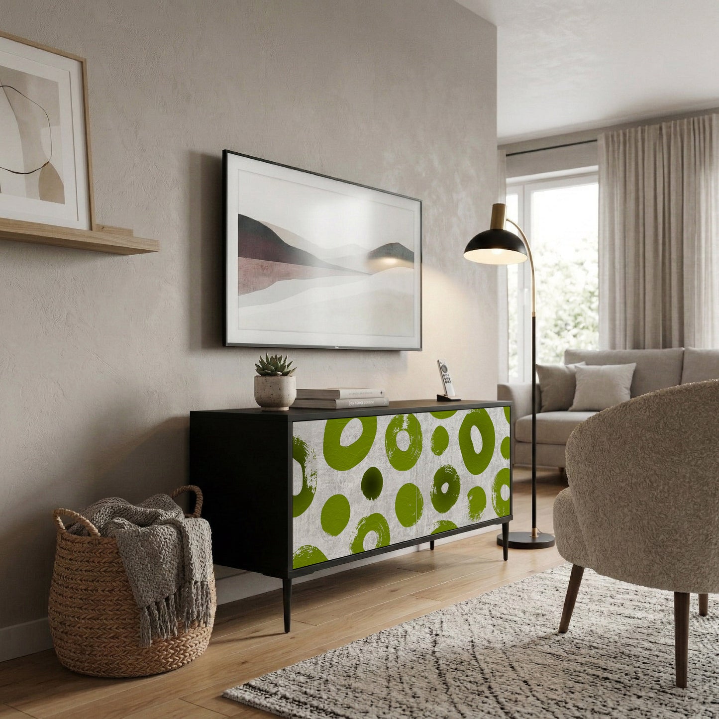 GREEN RHAPSODY Compact 2-Door TV Cabinet