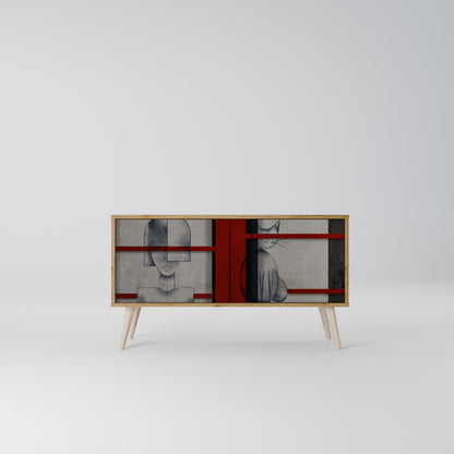 GRAY FIGURES Compact 2-Door TV Cabinet