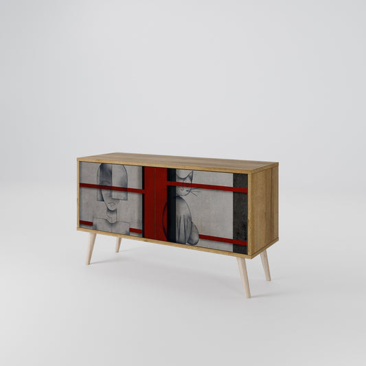 GRAY FIGURES Compact 2-Door TV Cabinet