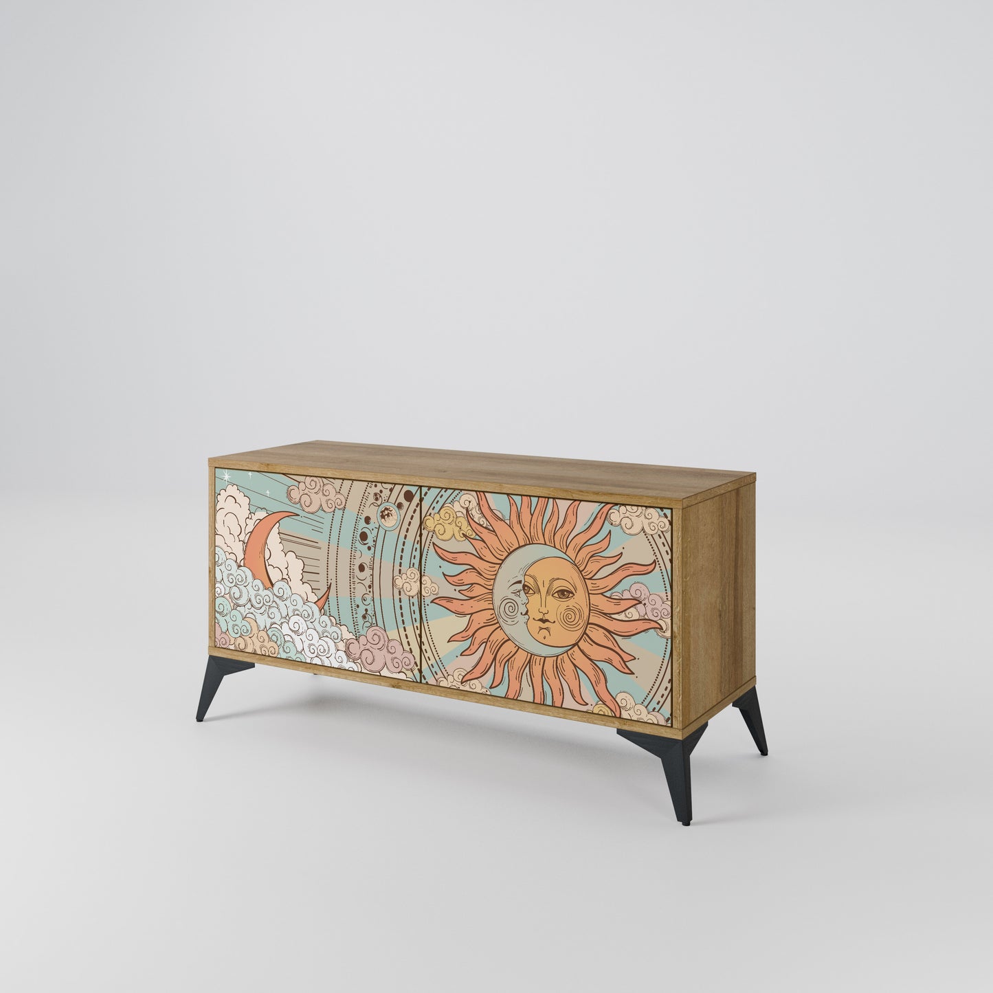 MYSTICAL STRUCTURE Compact 2-Door TV Cabinet