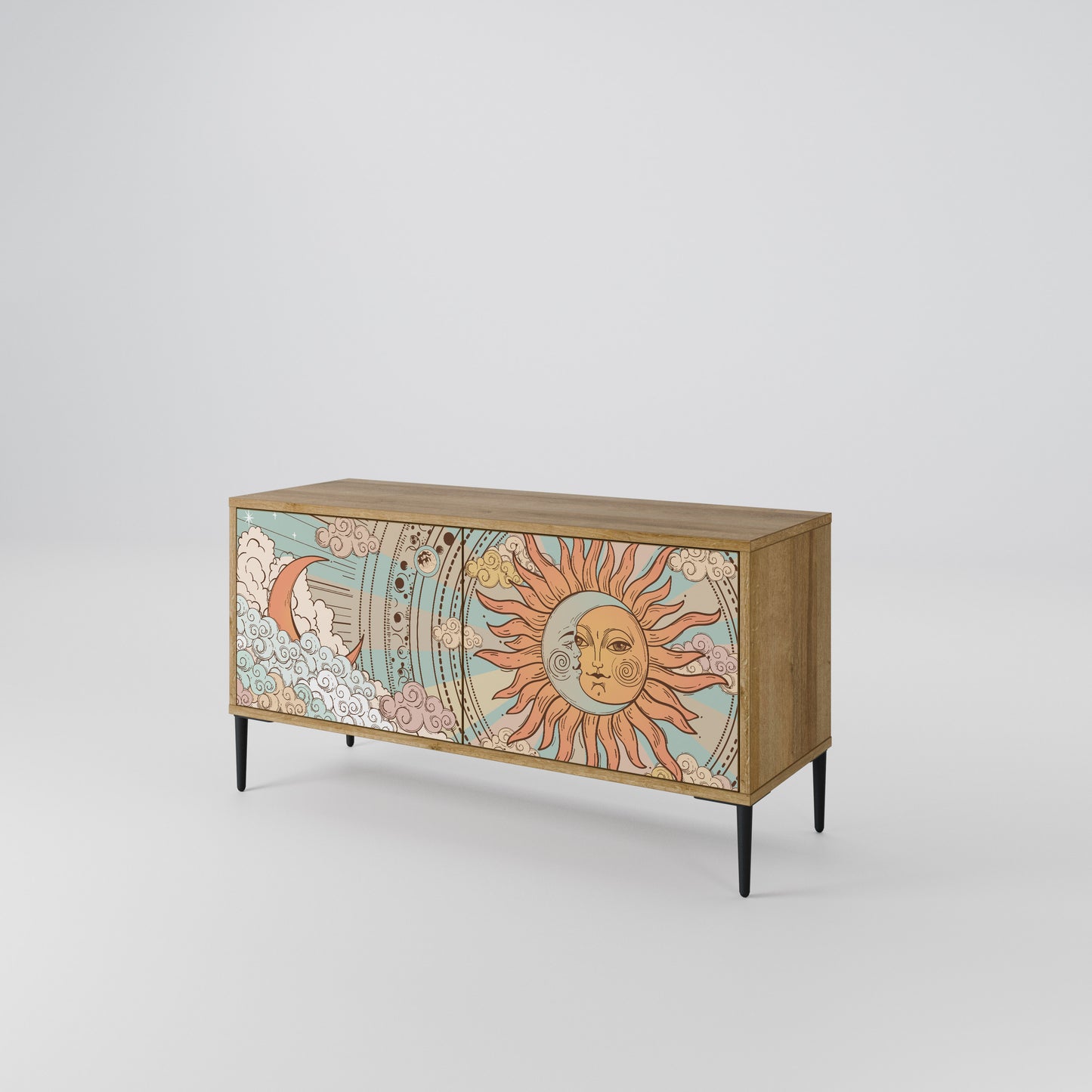 MYSTICAL STRUCTURE Compact 2-Door TV Cabinet