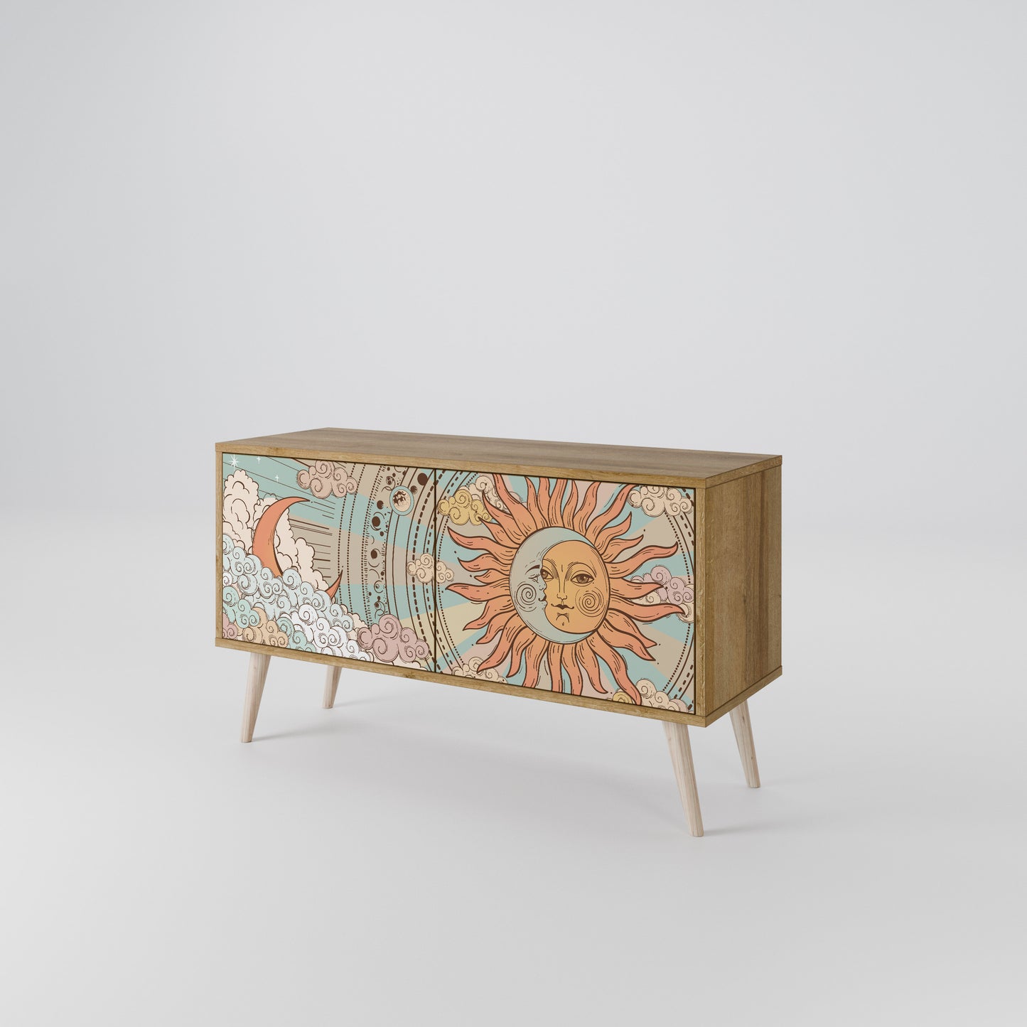 MYSTICAL STRUCTURE Compact 2-Door TV Cabinet