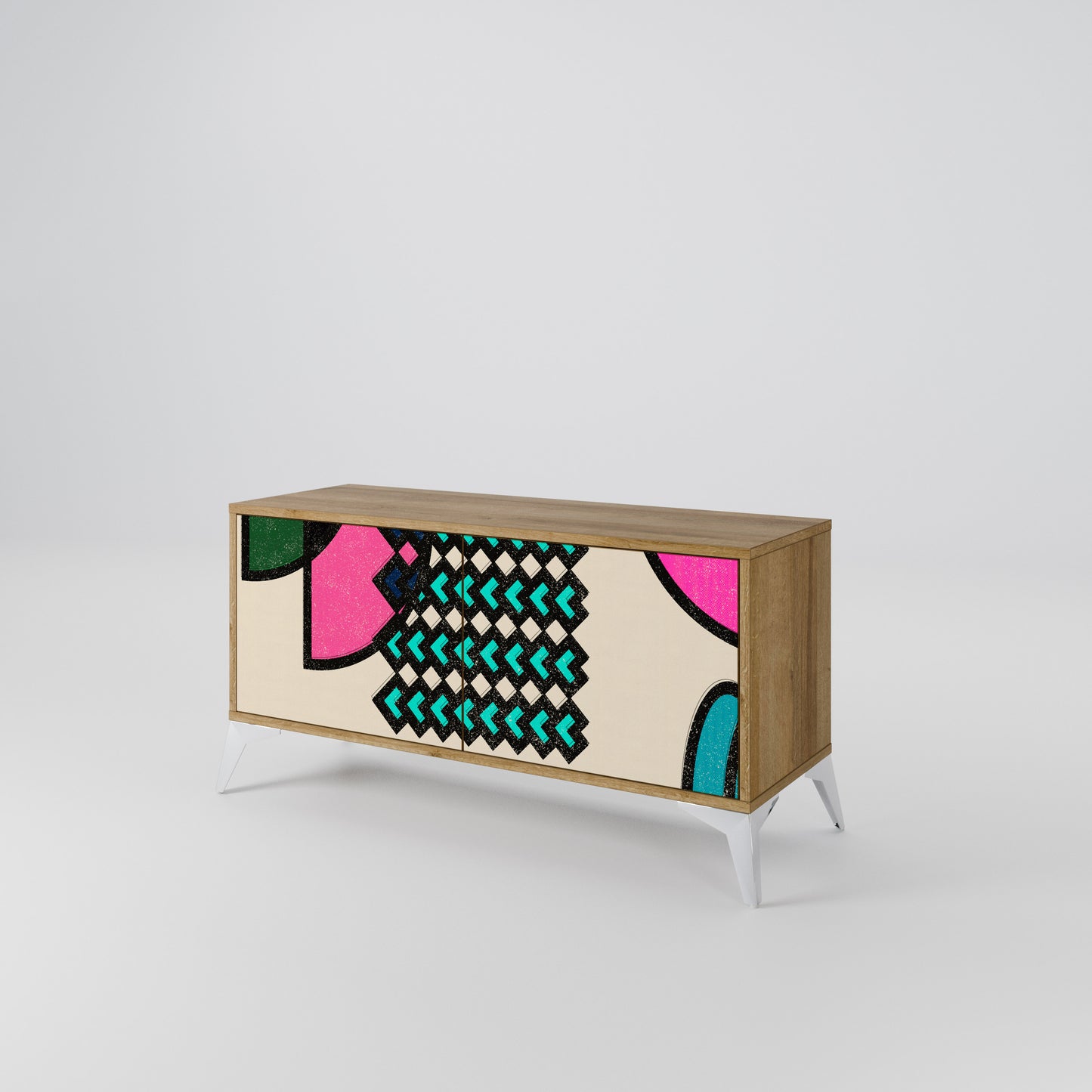 GEOMETRIC RHAPSODY Compact 2-Door TV Cabinet