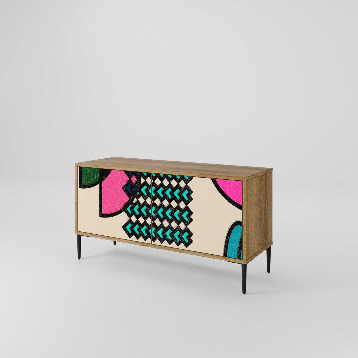 GEOMETRIC RHAPSODY Compact 2-Door TV Cabinet