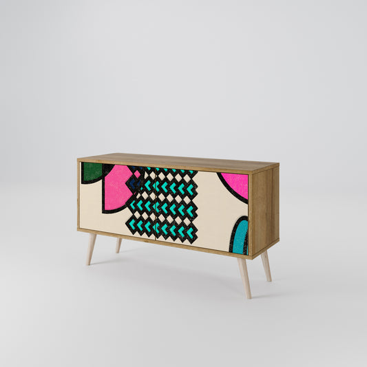 GEOMETRIC RHAPSODY Compact 2-Door TV Cabinet
