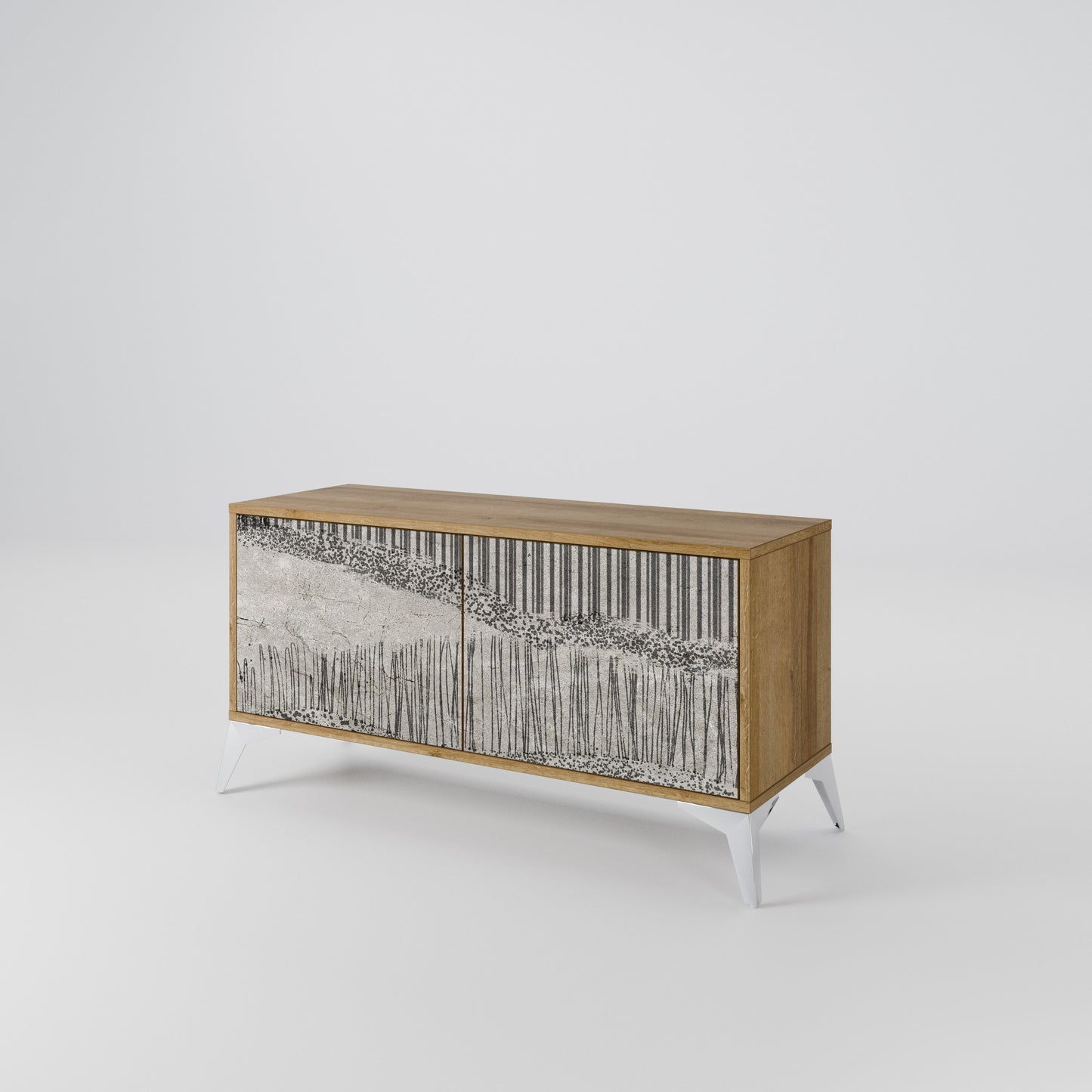 GRAIN LINES Compact 2-Door TV Cabinet