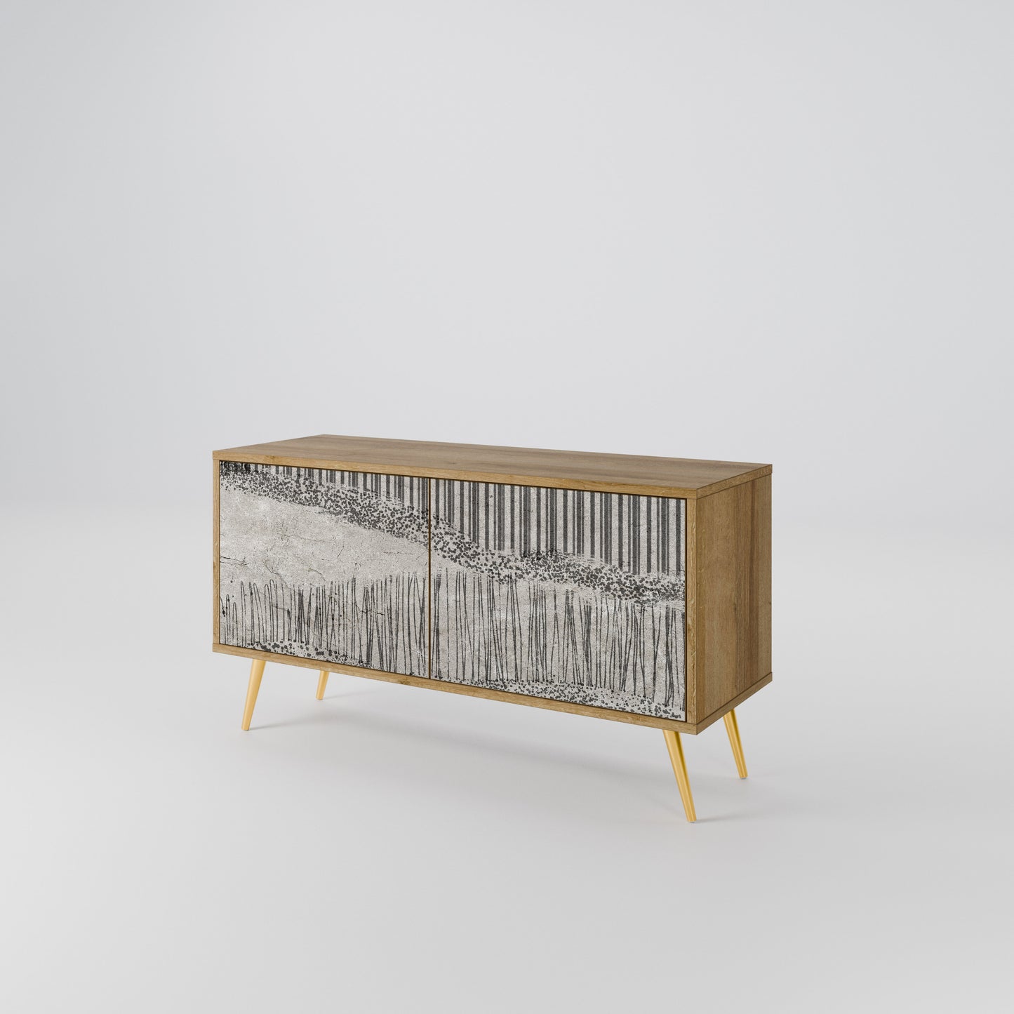 GRAIN LINES Compact 2-Door TV Cabinet