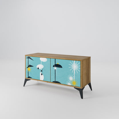 PATHS TO HAPPINESS Compact 2-Door TV Cabinet